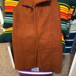 Women's Orange Wool Blend Coat